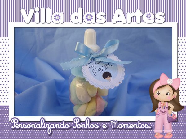 Mini Mamadeira Personalizada Azul